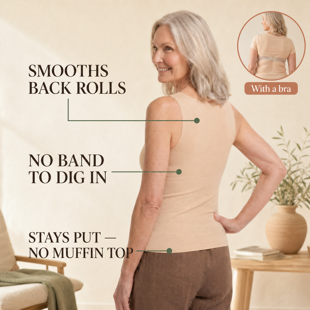 Tummy Control Shaping Tank with Built-In Bra