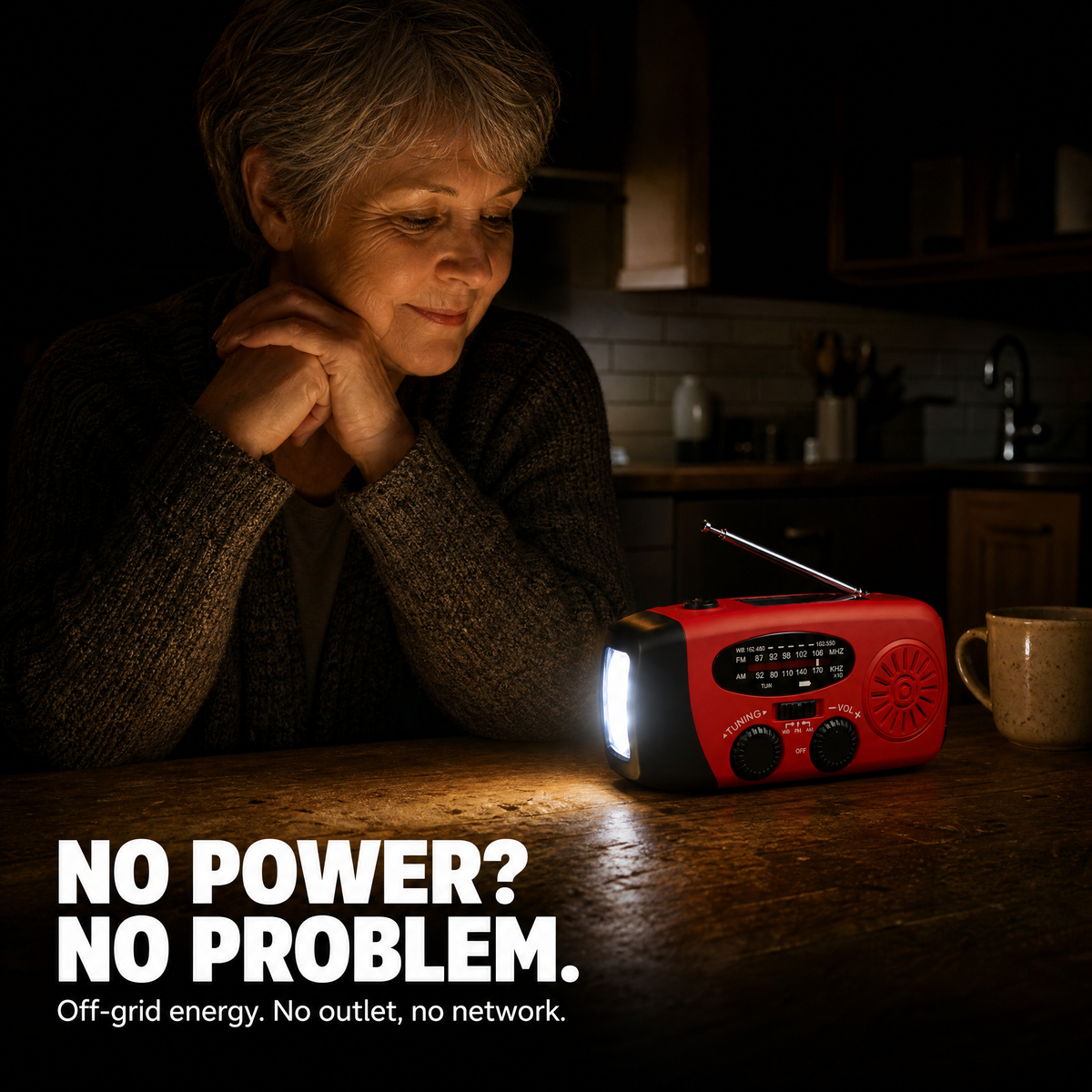 Tarnwild Cairn™ – Solar Hand-Crank Radio